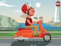 City Scooter Ride Coloring image